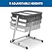 Simmons Kids By The Bed City Sleeper Bassinet for Twins - Adjustable Height Portable Crib with Wheels & Airflow Mesh, Grey Tweed