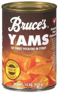 Bruce's Yams, Sweet Potatoes in Syrup, 15 oz can (8 pack)