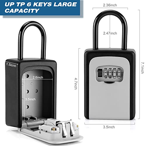 Key Lock Box, Combination Lock Box Wall Mounted Waterproof Key Storage Lock Box Waterproof Resettable Code House Security Lock Box For Outdoor & Indoor #TOP1