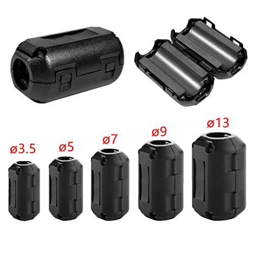OverTop 5pcs 3.5mm Black Ferrite Core Cable Filter Nickel-zinc Noise Suppressor For EMI RFI Clip Choke Ferrite Filters