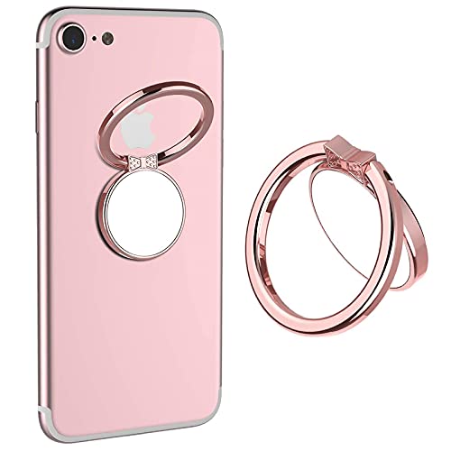 VASIVO Mirror Phone Ring Holder, 360° Swivel Ring Holder Finger Holder Holder for iPhone 7/7 Plus, Galaxy S8/S8 Plus and Other Smartphones (Rose Gold 1 Pack)