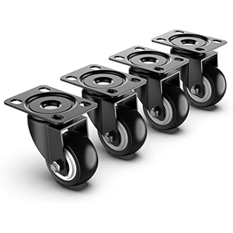 2 inch Swivel Caster Wheels with Safety Dual Locking and No Noise Wheels, Heavy Duty Casters Total Capacity 600lbs (Pack of 4) Cover