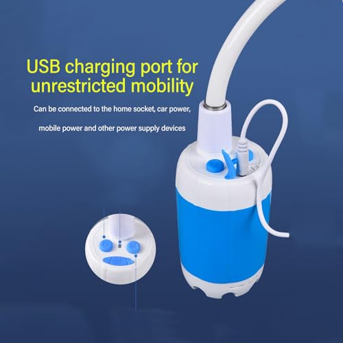 Ducha portátil para camping SUNGOOYUE con batería de 4000mAh, bomba recargable por USB, tiempo de uso 60 min, ideal para exteriores, senderismo, playa y RV miniatura 5