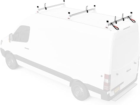 Vantech H1 3 Bar Low Profile Ladder roof Rack, High Top, 07-On Sprinter White