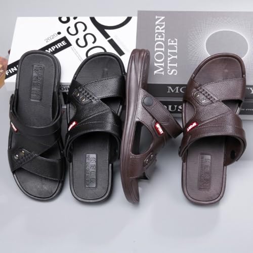 Premium Comfort Faux Leather Sport Outdoor Sandals Sildes Summer Slippers For Men Yoga Mat Flip Flops Indoor Footwear2