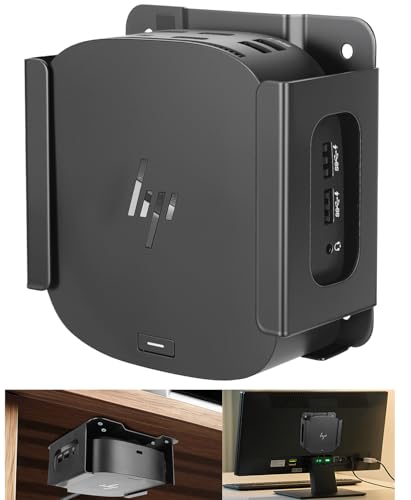 Metal VESA Mount and Under Desk Mount for HP USB-C Dock G5 Wall Mount,Designed for Docking Station Mounting Holder Compatible with HP USB-C Dock G5, (Black Holder Only)