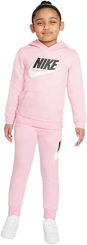 Nike Club Fleece - Conjunto de ropa para bebés y niñas con estampado de leer, sin botones, RosadoBlanco