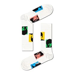 Happy Socks Unisex Beatles Silhouettes Crew Socks - Les Beatles, Paul McCartney, John Lennon, RIngo Starr, George Harrison