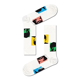 Happy Socks Unisex Beatles Silhouettes Crew Socks - Les Beatles, Paul McCartney, John Lennon, RIngo Starr, George Harrison