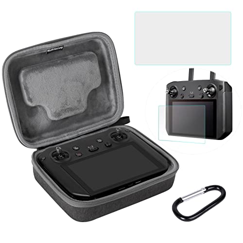 iEago RC Shockproof Carrying Case with Screen Protector for DJI RC Pro, Portable Storage Bag with Carabiner and 9H Glass Hardness Anti-scratch Tempered Film for DJI Mavic 3 Cine Remote Control