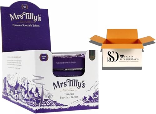 Mrs Tillys Famous Scottish Tablet Bar 90g (Case of 20 Bars) Authentic Traditional Recipe Handcrafted Gourmet Confectionery Bulk Pack