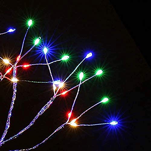 image for Fuchsun Bonsai Tree Light 108 LED 4 Color Shimmer Silver Branches Batt