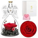 APKOL Ewige Rose Engel Figur Geschenke für Mama,Handgefertigte Ewige Rose Glas Schutzengel,Geburtstagsgeschenk für Frauen Schwester,Oma Geschenk,Muttertagsgeschenk,Valentinstag