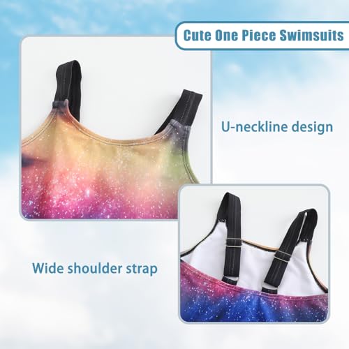 Image of Girls One Piece Swimsuits Tie Dye Bathing Suit for Girls Hawaiian Swimwear 3-16 Years