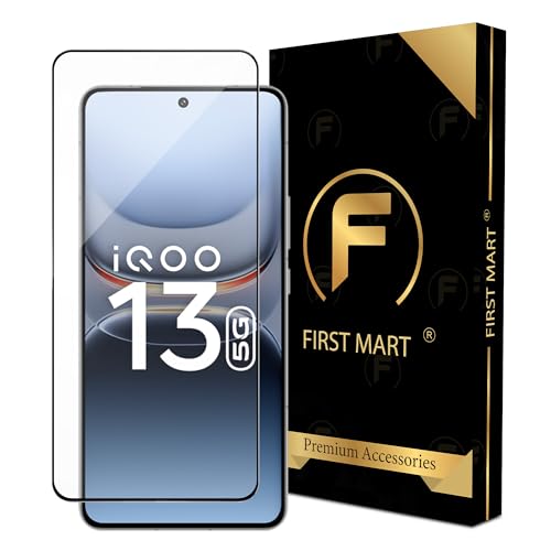 Image of FIRST MART Military Grade Gorilla Tempered Glass Screen Protector For IQOO 13 5G (6.82 Inch) With Edge-To-Edge Protector Coverage and Easy Installation Kit |Black