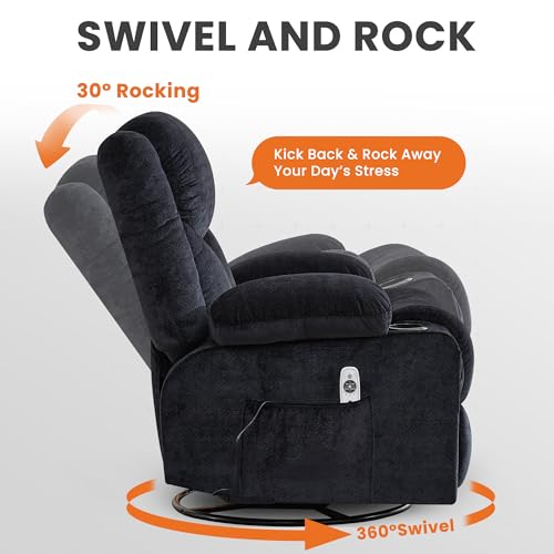 Image of Swivel Recliner Chair with Vibration Massage and Heat