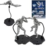 Qucchanen Action Figure Stand with Adjustable Arm, Display Holder Base Compatible with HG, RG, SD, SHF Gundam 1/144, Connectable Base, Compatible with SH Figuarts Effects - 3 Pcs Black