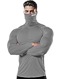 DRSKIN Turtleneck Compression Top Thermal Cool Dry Sports Shirt Baselayer Running Long Sleeve Men (Turtleneck SG04, L)