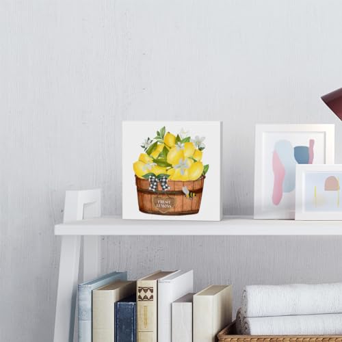 WRSUNT-Lemon-Decor-Summer-Lemon-Decorations-for-Home-Office-Lemon-Sign-Lemon-Home-Office-Desk-Decor-Rustic-Lemon-kitchen-Decor-Farmhouse-Lemon-5-x-5-In WRSUNT Lemon Decor Summer Lemon Decorations for Home Office Lemon Sign Lemon Home Office Desk Decor Rustic Lemon kitchen Decor Farmhouse Lemon 5 x 5 In