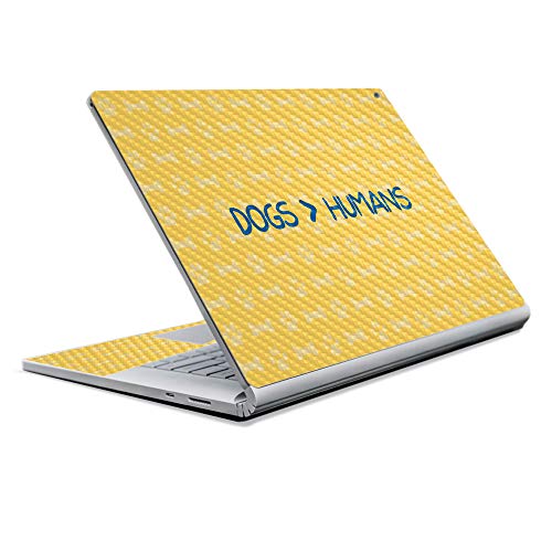 Image of MightySkins Carbon Fiber Skin for Microsoft Surface Book 2 13 inch (2017) - Dogs Over Humans,Protective, Durable Textured Carbon Fiber Finish,Easy to Apply, Remove, and Change Styles,