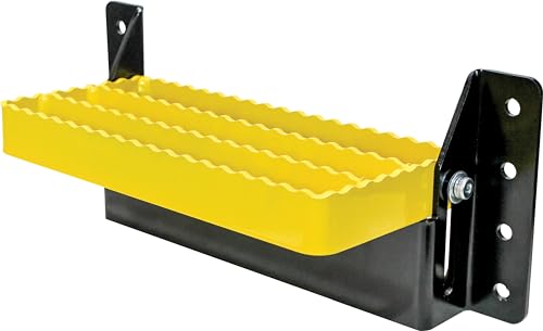 Uni Pro Mountable Flip Up Steps - Black/Yellow - Easily mountable to Any Sturdy Vehicle Surface - Powder Coated Steel Step
