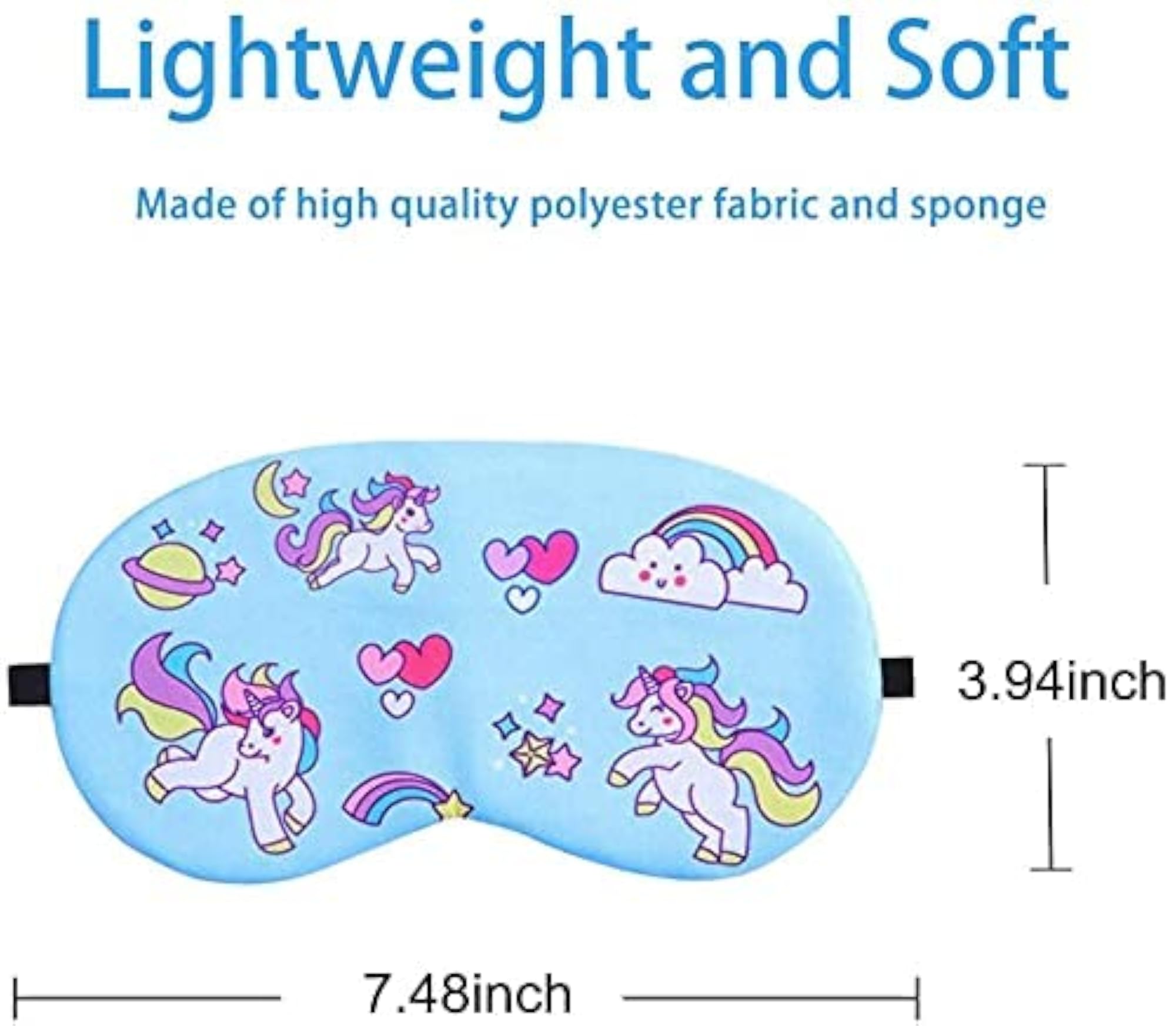 Pack of 2 Unicorn Sleeping Masks, Lightweight Eye Covers