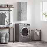 Higsose Aparador Mueble Estanteria Keter Estanteria con Puertas Zapatero Giratorio Escobero Zapatero Giratorio Dormitorio Juvenil Elegante 34,5x34x90cm Gris Hormigón Madera de Ingeniería
