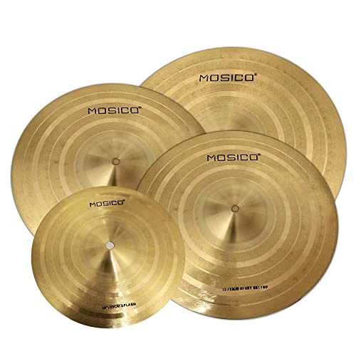 Mosico Cymbal Pack Drum Cymbal Set 10"Splash+13"Hihats+14"Crash Drum Cymbal Pack (10",13"Pair,14") #TOP12