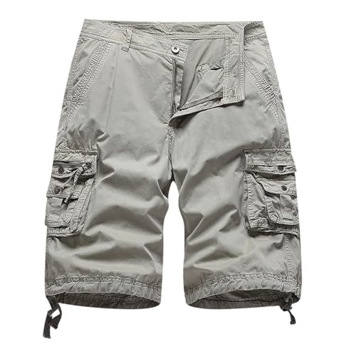 Short cargo pour homme ample en sergé avec cordon de serrage