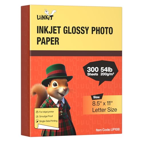 Papier photo brillant Uinkit 24,5x27,9 cm à séchage immédiat pour imprimante jet d'encre