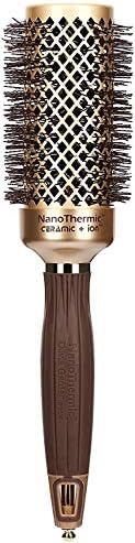 Olivia Garden NanoThermic Ceramic + Ion Round Thermal Hair Brush - Not Electrical - Professional Blowout Brush for Normal to Thick Hair