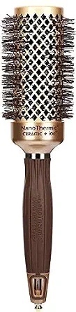 Olivia Garden NanoThermic Ceramic + Ion Round Thermal Hair Brush - Not Electrical, Professional Blowout Brush for Normal to Thick Hair