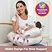 Nursing Pillow for Breastfeeding, Breastfeeding Essentials for Newborn, More Support for Mom and Baby, with Adjustable Waist Strap and Removable Cotton Cover (Small Leaves)
