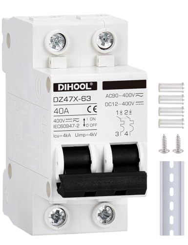 DIHOOL Solar Disconnect Switch 40 Amp 2 Pole