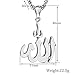 FIZIZDH Islamic Muslim Jewelry Stainless Steel Big Allah Necklace for Men Women