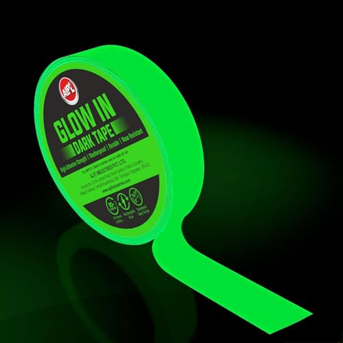 Image of AIPL Glow in The Dark Tape 20MM x 16.40 Feet Green Luminous Phosphorescent Tape for Night Visibility Safety Marking Stairs Steps Walls Theater Stages & Exit Signs