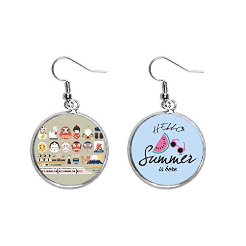 Pendientes de sandía y accesorios de moda japonesa para lóbulo de mujer