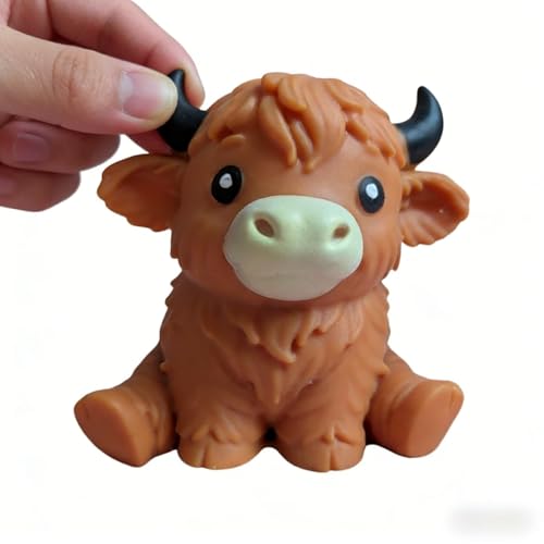 Highland Cow Soft Rubber Ball, a Soft, Slow-Rebound Sensory Desktop Stress-Relief Ornament Designed Specifically for Adults, an Office Anxiety-Relief Gadget Suitable for Offices and Classrooms - Image 6