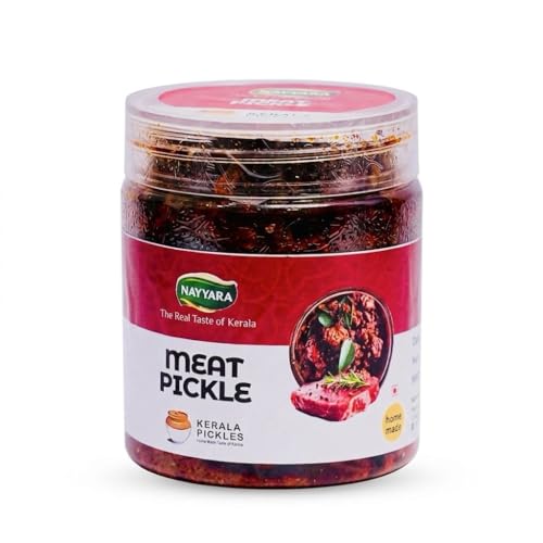NAYYARA Meat Pickle 500g | Kerala Style Buffalo Meat Achar | Spicy & Tangy Non-Vegetarian Pickle | Traditional Homemade Recipe | Ready to Eat | No Added Preservatives | Authentic Indian Pickle