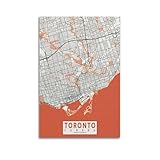 CMHONLY Reiseposter Toronto Orange – Grüne Karte, 