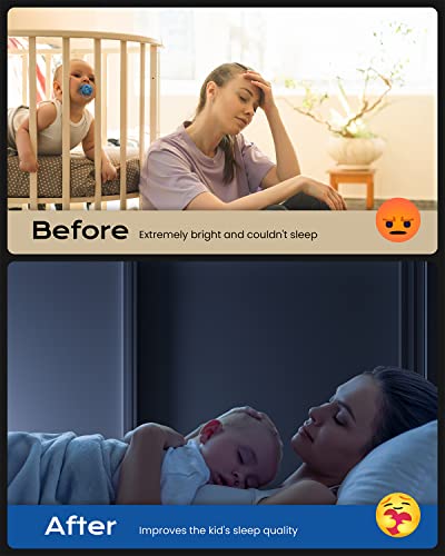 Otuoer 100% Portable Blackout Curtains,Blackout Blinds For Windows 65" X 57",Travel Blackout Shades Strong Self Adhesive And Hook & Loop Tabs Stick On,For Bedroom,Baby Nursery,Travel Use White #TOP4