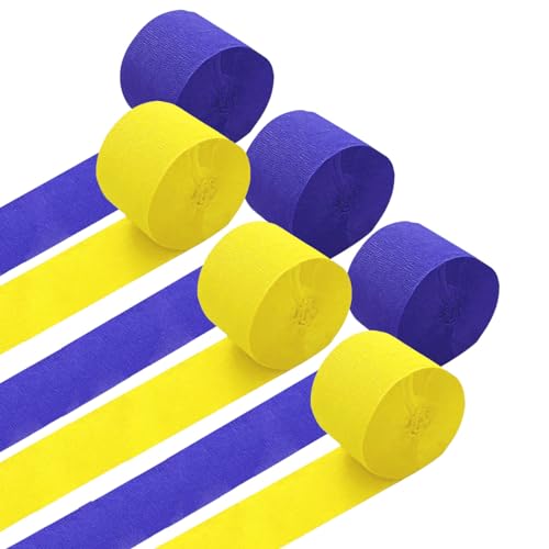 Ainmto 6 Rollen Krepppapier Gelb/Blau