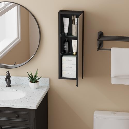 Spliceable Modular Bathroom Medicine Cabinet with Soft Close Doors with Glass on Both Sides, Reversible Wall Mounted Mirror (28" L x 10" W) by MIRROLIA - Used condition - Image 3