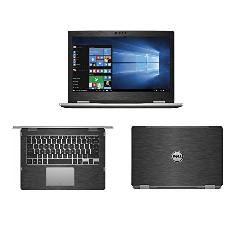 Black Brushed Aluminum Skin Decal wrap Skin case Compatible with Dell inspiron 13 7000 Series 7368 7378 13.3