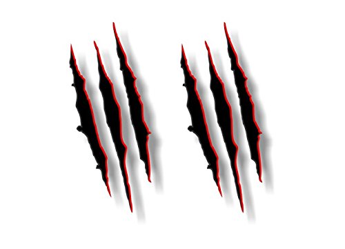 2 Ripped Claw Marks Vinyl Sticker Decals Jurassic Dinosaur Monster Scratches Torn Metal Vehicle Park Decal Stickers (Black 9'')