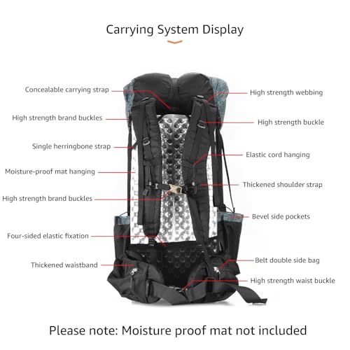 3FULGEAR QiDian Hiking Backpack for Men Women 56L(40+16) Lightweight Outdoor Camping Bag Trekking Daypack (Grey)2