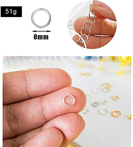 360 pcs 8mm Metal Jump Rings, Small Split Round Ring Connector Rings for Jewelry Necklaces Bracelet Pendant Making DIY Craft