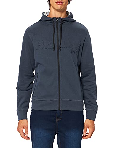 felpa poliestere accoppiata Blauer Felpa Aperta Cappuccio, 795 Blu Notte Intenso, S Uomo