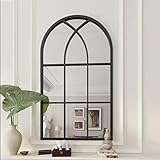 ironsmithn Wall Mirror Mounted Decorative Long Hanging Arched Window Frame Decor Wall-Mounted for...