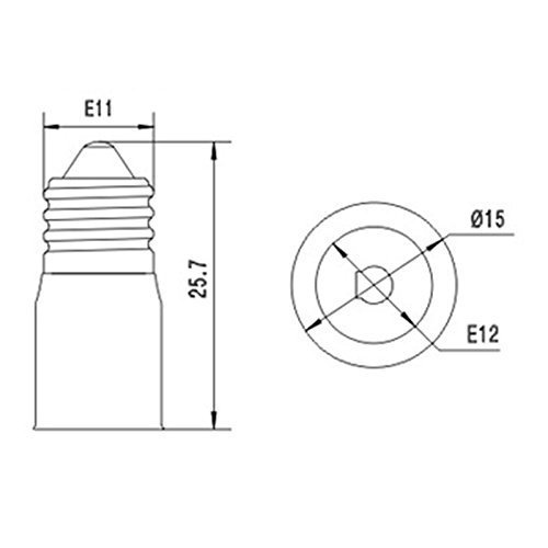 E-Simpo 6Pcs E11 Mini Candelabra Halogen Lamp Base To E12 Chandelier Led Light Socket Bulb Holder Adapter Adaptor Converter (6Pcs E11 To E12 Adapter) #TOP3